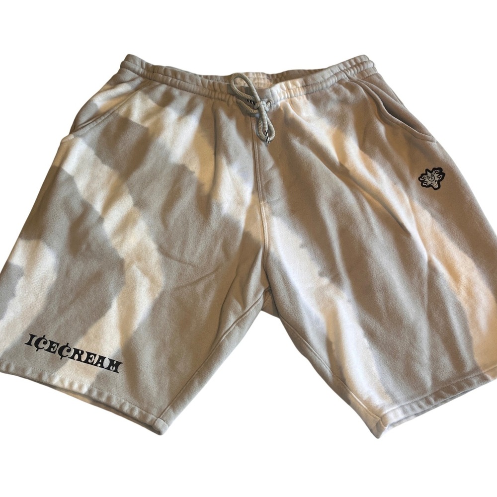 Icecream Pharrell Williams Tie Dye Sweat Shorts Mens Large Grey White Logo BBC